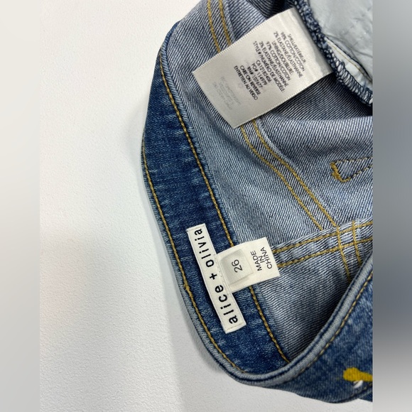 Alice + Olivia Joana Paint Splatter Skinny Jeans Stretch Pockets Zipper Size 26 - Picture 16 of 16